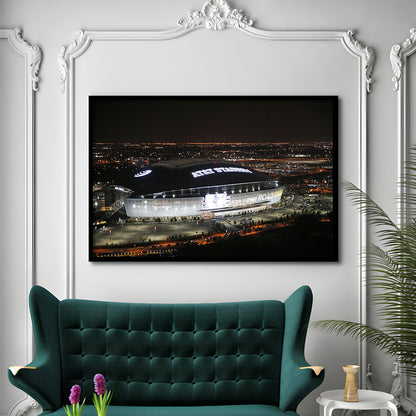 Att Stadium at Night, Stadium Canvas, Sport Art, Gift for him, Framed Art Print Wall Decor, Picture Framed