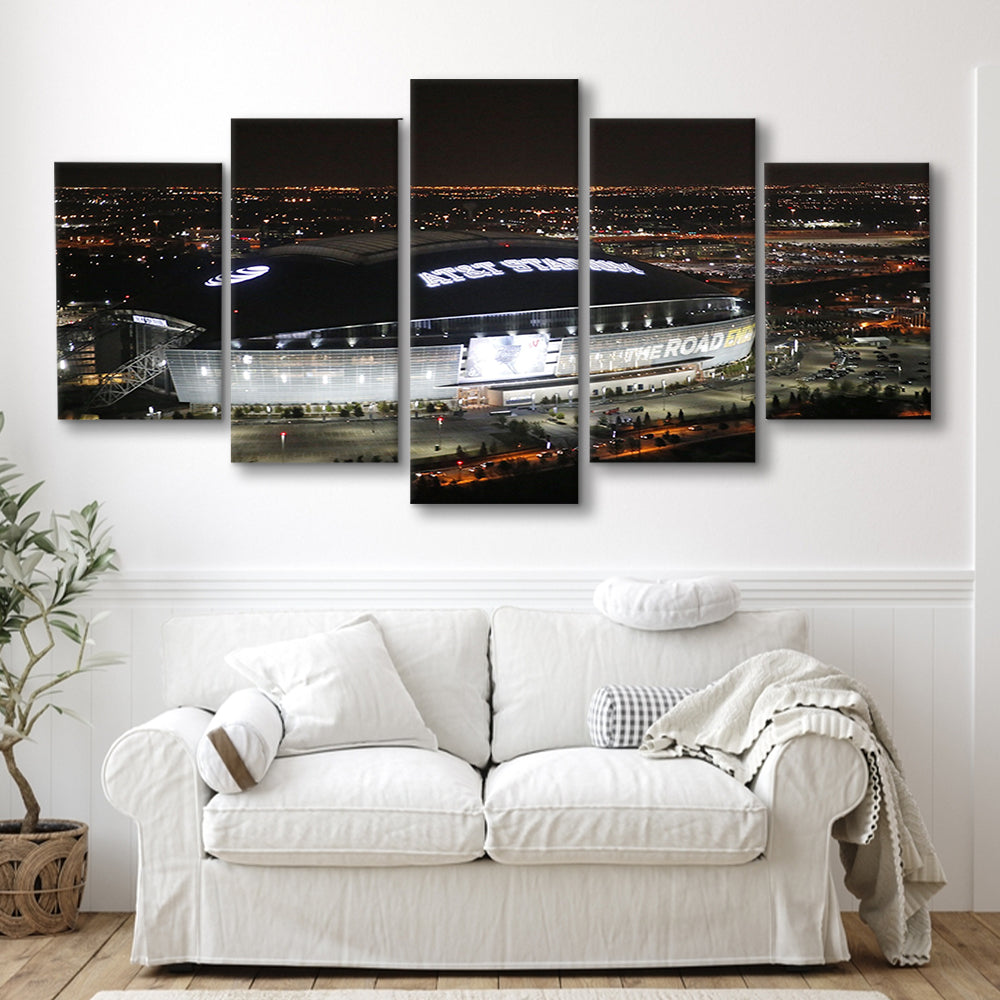 Att Stadium at Night, Stadium Canvas, Sport Art, Gift for him, 5 Panel, Large Canvas, Canvas Print Wall Art