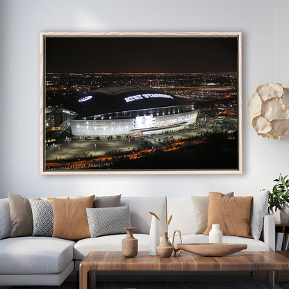 Att Stadium at Night, Stadium Canvas, Sport Art, Framed Canvas Print Wall Art, Floating Frame