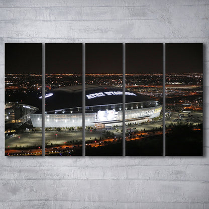 Att Stadium at Night, Stadium Canvas, Sport Art, 5 Panel B, Extra Large Canvas, Canvas Print Wall Art
