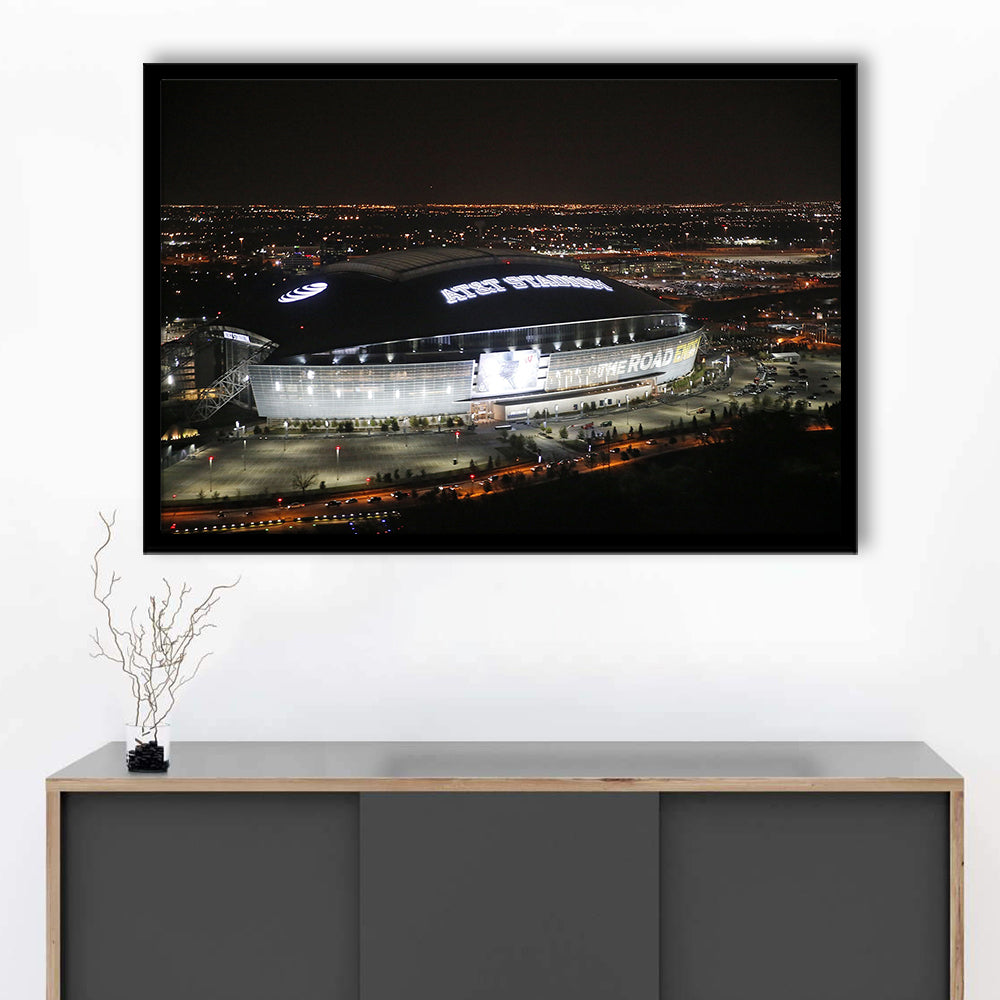 Att Stadium at Night, Stadium Canvas, Sport Art, Gift for him, Framed Art Print Wall Decor, Picture Framed