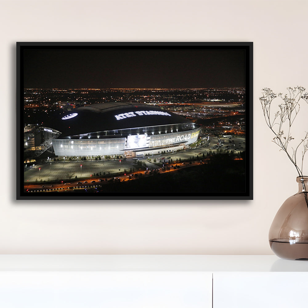 Att Stadium at Night, Stadium Canvas, Sport Art, Framed Canvas Print Wall Art, Floating Frame
