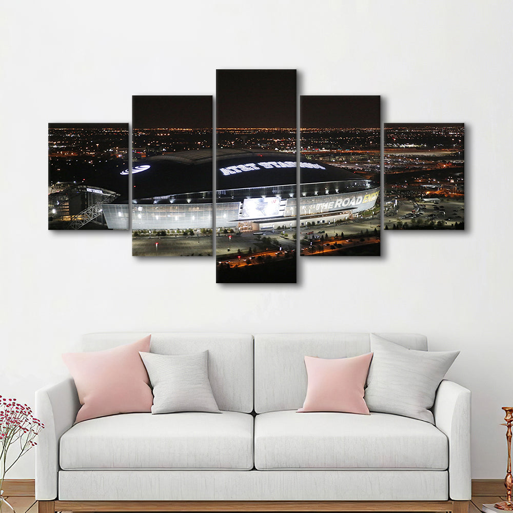 Att Stadium at Night, Stadium Canvas, Sport Art, Gift for him, 5 Panel, Large Canvas, Canvas Print Wall Art