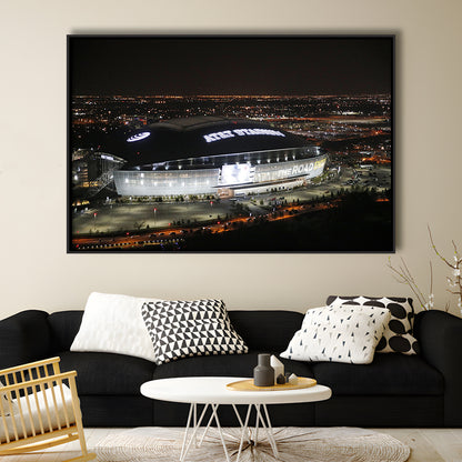 Att Stadium at Night, Stadium Canvas, Sport Art, Framed Canvas Print Wall Art, Floating Frame