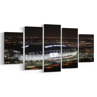 Att Stadium at Night, Stadium Canvas, Sport Art, Gift for him, 5 Panel, Large Canvas, Canvas Print Wall Art