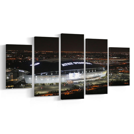 Att Stadium at Night, Stadium Canvas, Sport Art, Gift for him, 5 Panel, Large Canvas, Canvas Print Wall Art
