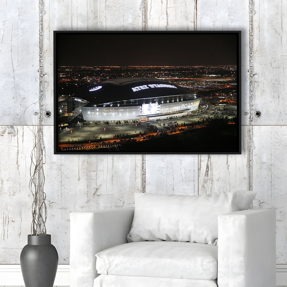 Att Stadium at Night, Stadium Canvas, Sport Art, Framed Canvas Print Wall Art, Floating Frame