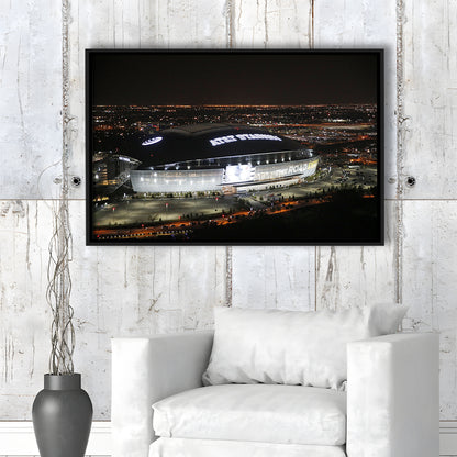 Att Stadium at Night, Stadium Canvas, Sport Art, Framed Canvas Print Wall Art, Floating Frame