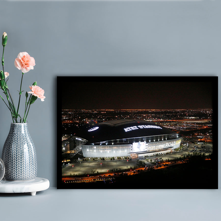 Att Stadium at Night, Stadium Canvas, Sport Art, Gift for him, Framed Art Print Wall Decor, Picture Framed