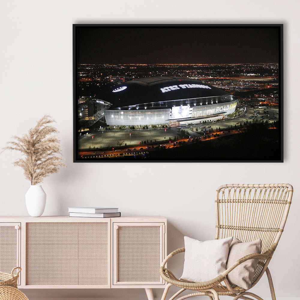 Att Stadium at Night, Stadium Canvas, Sport Art, Framed Canvas Print Wall Art, Floating Frame