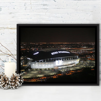 Att Stadium at Night, Stadium Canvas, Sport Art, Framed Canvas Print Wall Art, Floating Frame