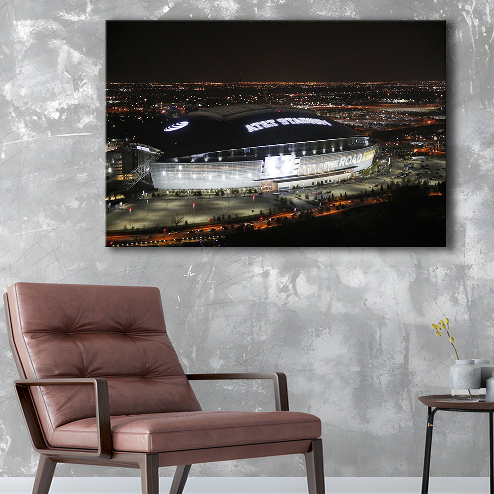 Att Stadium at Night, Stadium Canvas, Sport Art, Gift for him, Man Cave Decor, Art Print, Canvas Print Wall Art