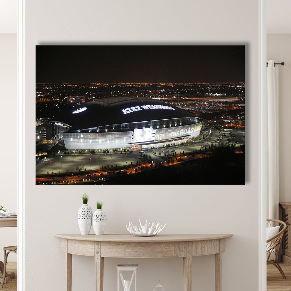 Att Stadium at Night, Stadium Canvas, Sport Art, Gift for him, Man Cave Decor, Art Print, Canvas Print Wall Art