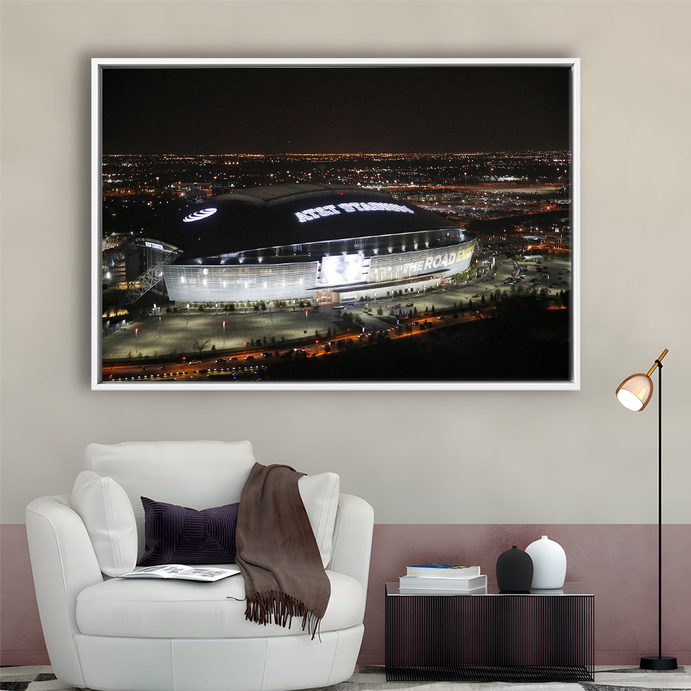 Att Stadium at Night, Stadium Canvas, Sport Art, Framed Canvas Print Wall Art, Floating Frame