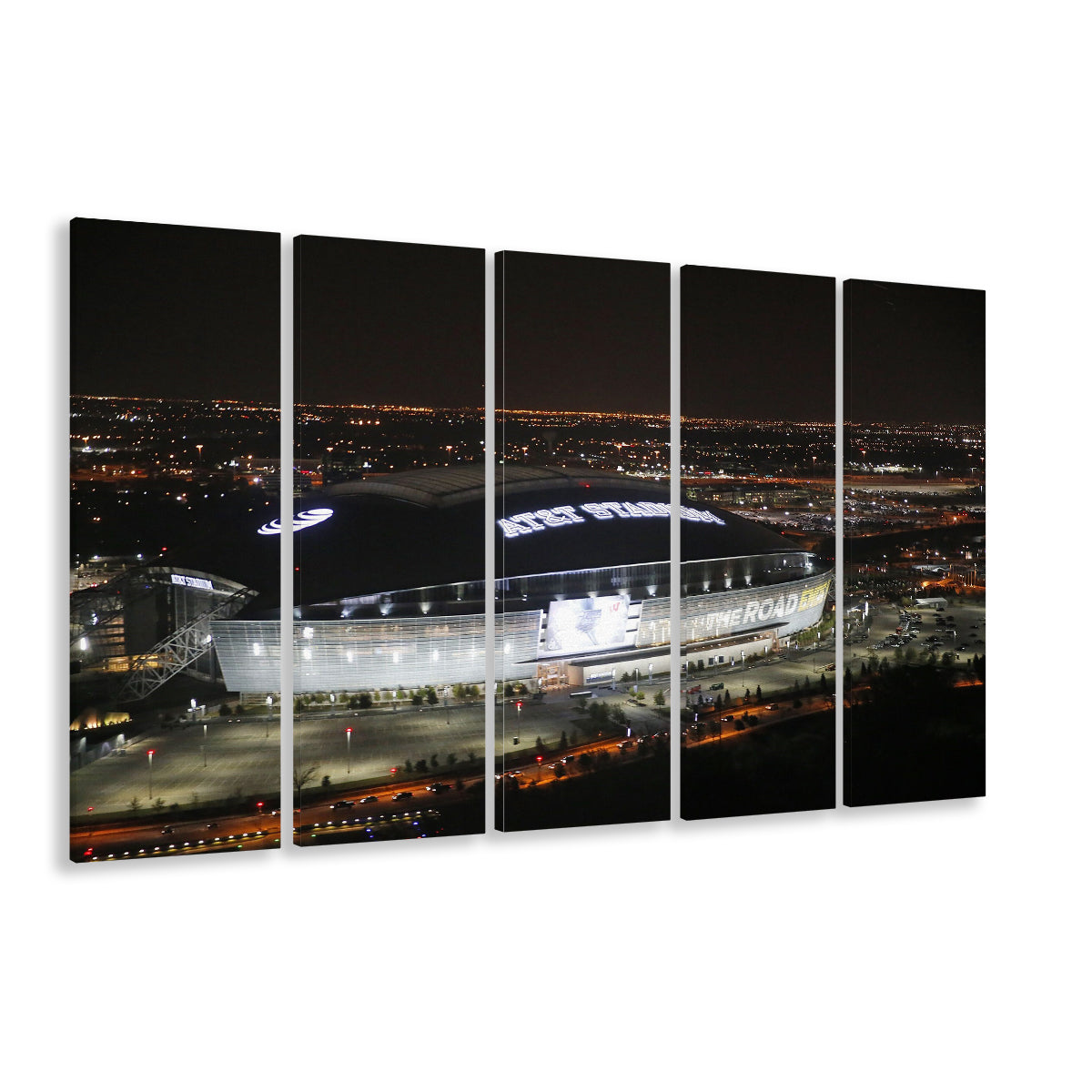 Att Stadium at Night, Stadium Canvas, Sport Art, 5 Panel B, Extra Large Canvas, Canvas Print Wall Art