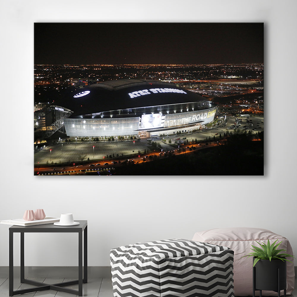 Att Stadium at Night, Stadium Canvas, Sport Art, Gift for him, Man Cave Decor, Art Print, Canvas Print Wall Art