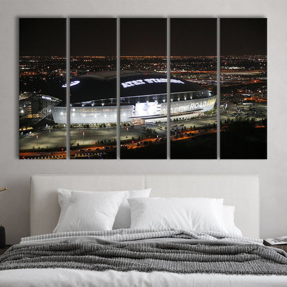 Att Stadium at Night, Stadium Canvas, Sport Art, 5 Panel B, Extra Large Canvas, Canvas Print Wall Art
