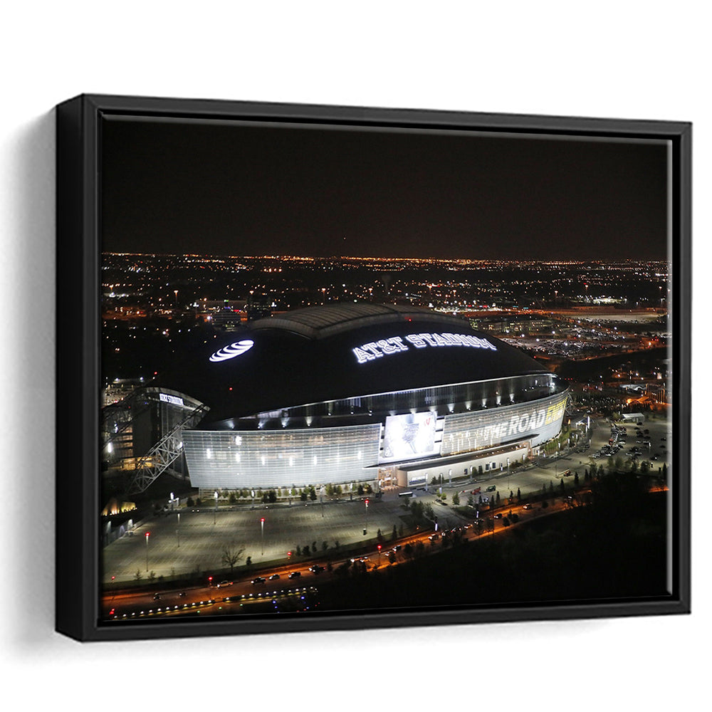 Att Stadium at Night, Stadium Canvas, Sport Art, Framed Canvas Print Wall Art, Floating Frame