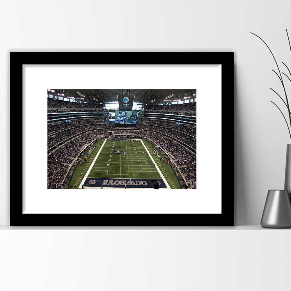 Att Stadium in Arlington, Stadium Canvas, Sport Art, Gift for him, White Border Framed Art Print Wall Decor