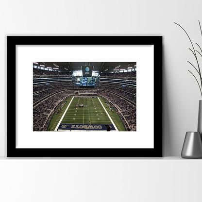 Att Stadium in Arlington, Stadium Canvas, Sport Art, Gift for him, White Border Framed Art Print Wall Decor