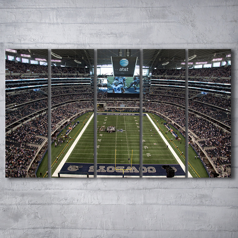 Att Stadium in Arlington, Stadium Canvas, Sport Art, 5 Panel B, Extra Large Canvas, Canvas Print Wall Art