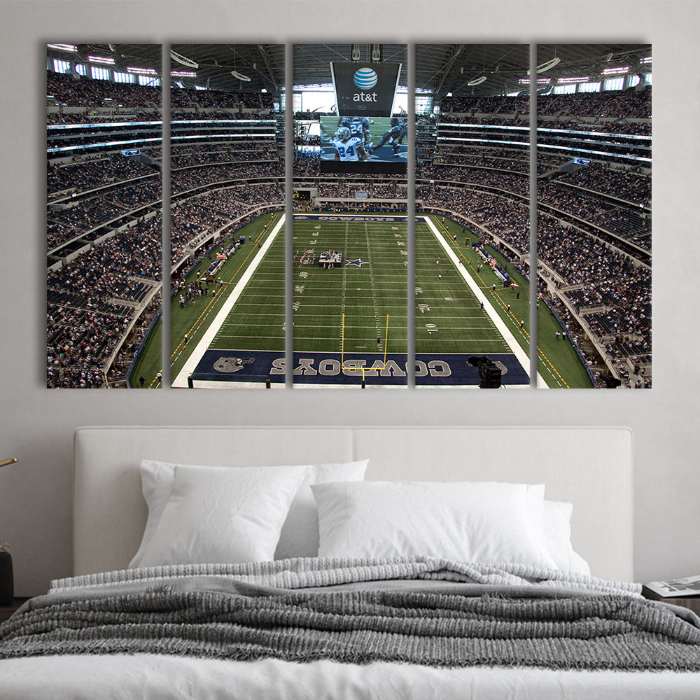 Att Stadium in Arlington, Stadium Canvas, Sport Art, 5 Panel B, Extra Large Canvas, Canvas Print Wall Art