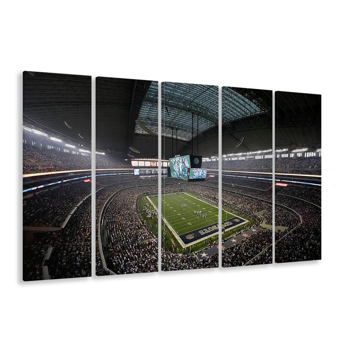 Att Stadium in Arlington Texas, Stadium Canvas, Sport Art, 5 Panel B, Extra Large Canvas, Canvas Print Wall Art