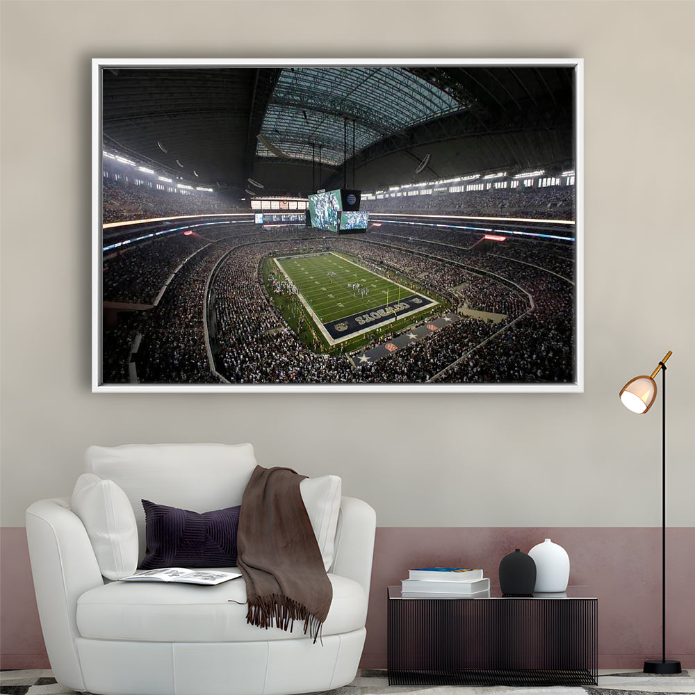 Att Stadium in Arlington Texas, Stadium Canvas, Sport Art, Framed Canvas Print Wall Art, Floating Frame