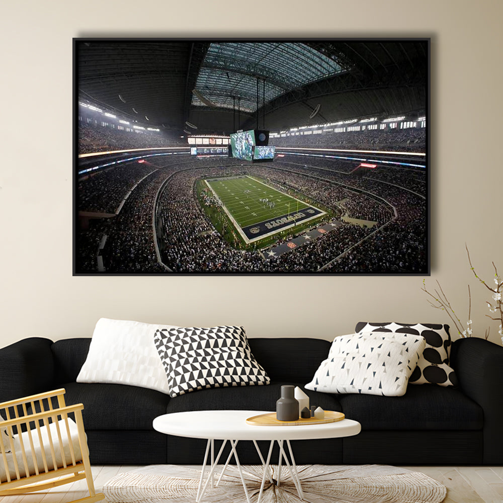 Att Stadium in Arlington Texas, Stadium Canvas, Sport Art, Framed Canvas Print Wall Art, Floating Frame