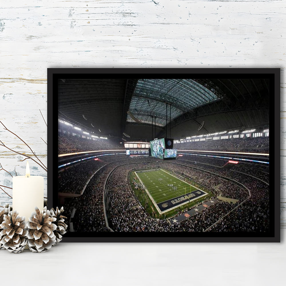 Att Stadium in Arlington Texas, Stadium Canvas, Sport Art, Framed Canvas Print Wall Art, Floating Frame