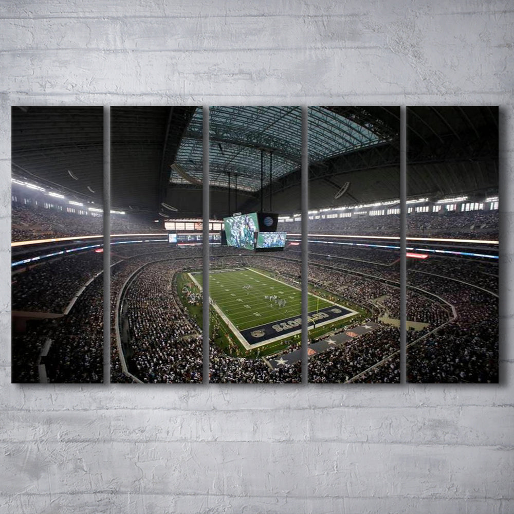 Att Stadium in Arlington Texas, Stadium Canvas, Sport Art, 5 Panel B, Extra Large Canvas, Canvas Print Wall Art