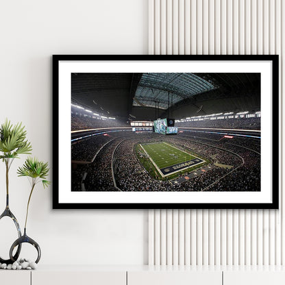 Att Stadium in Arlington Texas, Stadium Canvas, Sport Art, Gift for him, White Border Framed Art Print Wall Decor