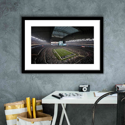 Att Stadium in Arlington Texas, Stadium Canvas, Sport Art, Gift for him, White Border Framed Art Print Wall Decor