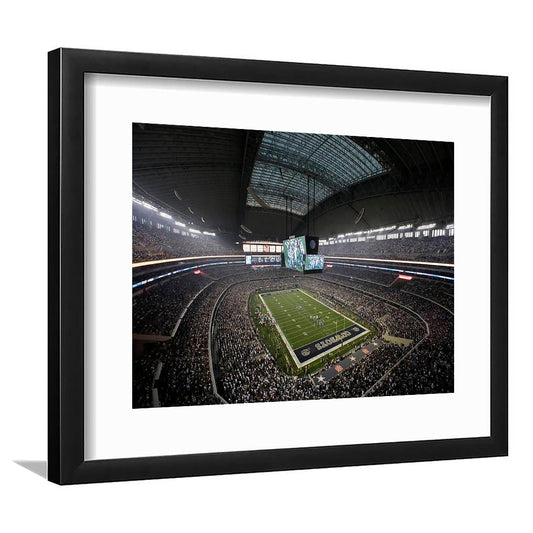 Att Stadium in Arlington Texas, Stadium Canvas, Sport Art, Gift for him, White Border Framed Art Print Wall Decor