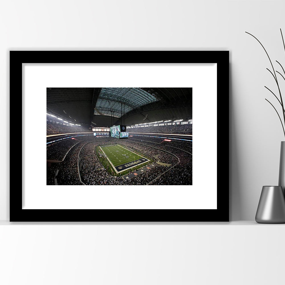 Att Stadium in Arlington Texas, Stadium Canvas, Sport Art, Gift for him, White Border Framed Art Print Wall Decor
