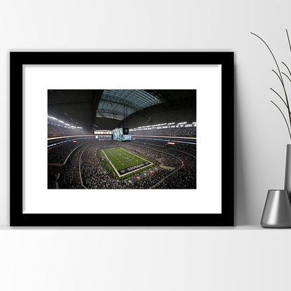 Att Stadium in Arlington Texas, Stadium Canvas, Sport Art, Gift for him, White Border Framed Art Print Wall Decor