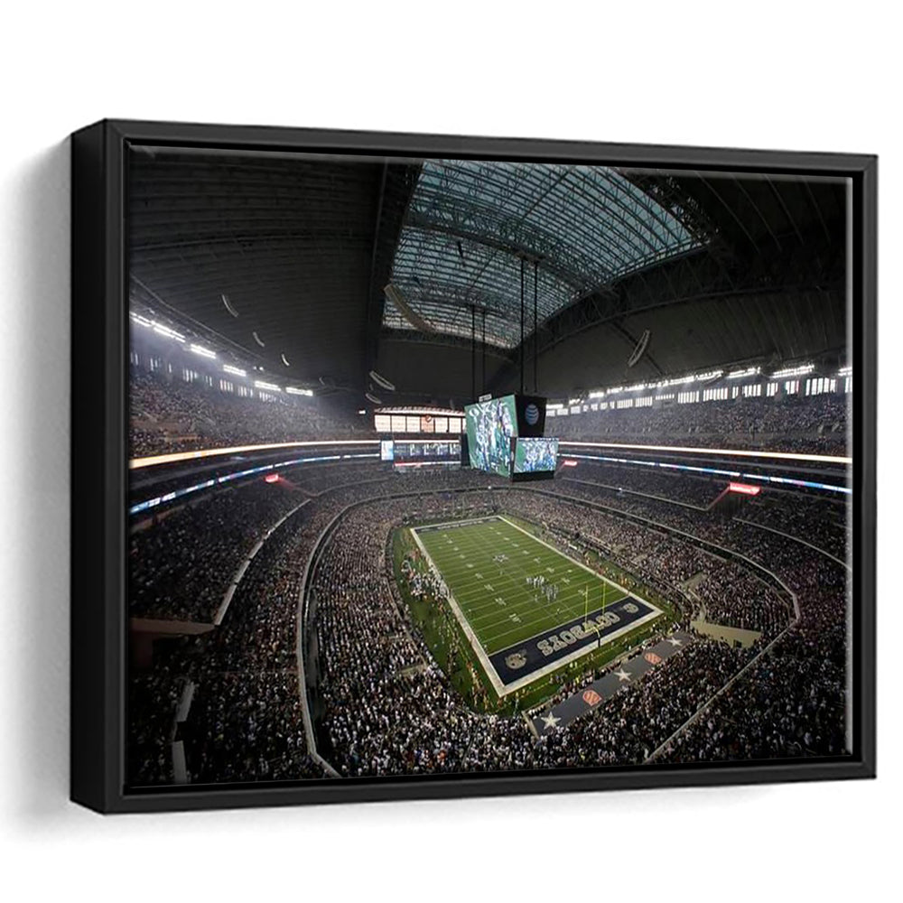 Att Stadium in Arlington Texas, Stadium Canvas, Sport Art, Framed Canvas Print Wall Art, Floating Frame