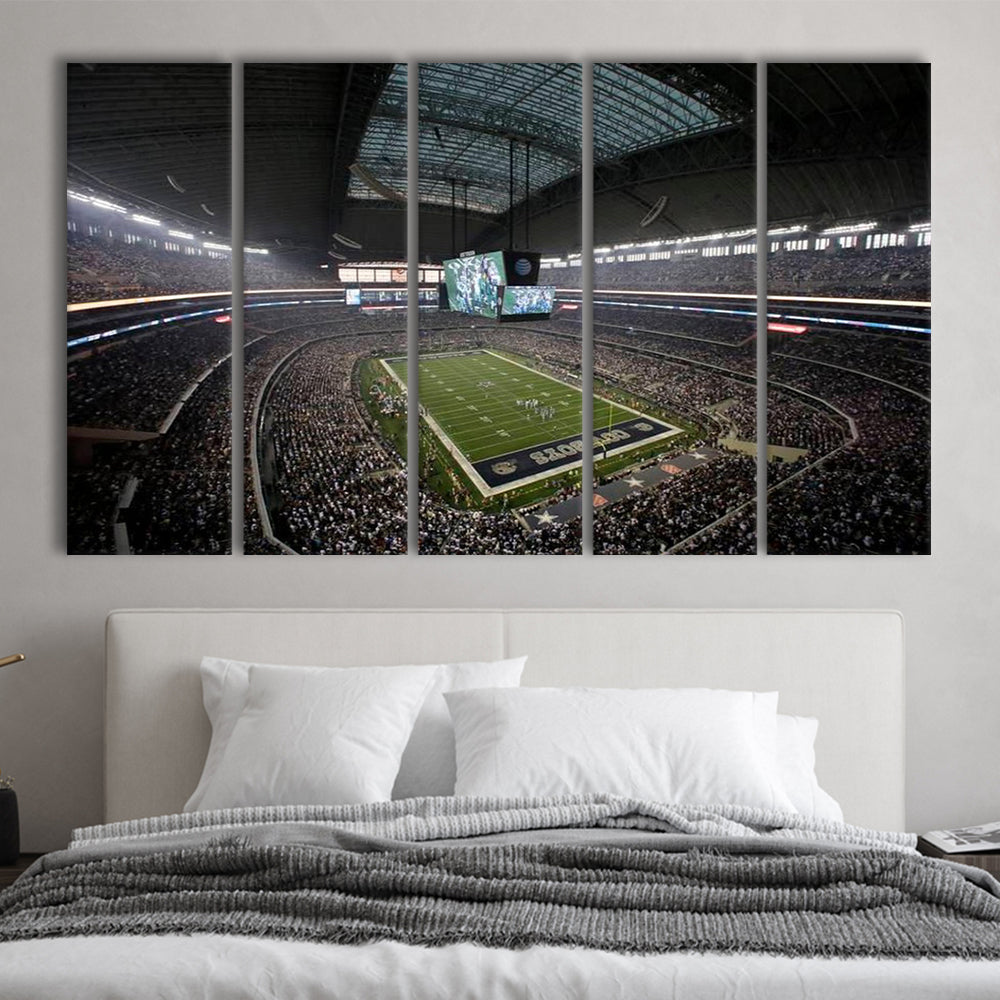 Att Stadium in Arlington Texas, Stadium Canvas, Sport Art, 5 Panel B, Extra Large Canvas, Canvas Print Wall Art