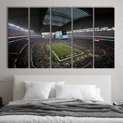 Att Stadium in Arlington Texas, Stadium Canvas, Sport Art, 5 Panel B, Extra Large Canvas, Canvas Print Wall Art