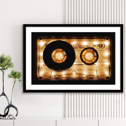 Audio Cassette Art Print, Popular Wall Decor, Ready To Hang Gift, Framed Art Print White Border