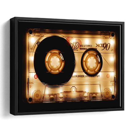 Audio Cassette Canvas Print, Popular Wall Decor, Ready To Hang Gift, Framed Cavas Print, Floating Frame
