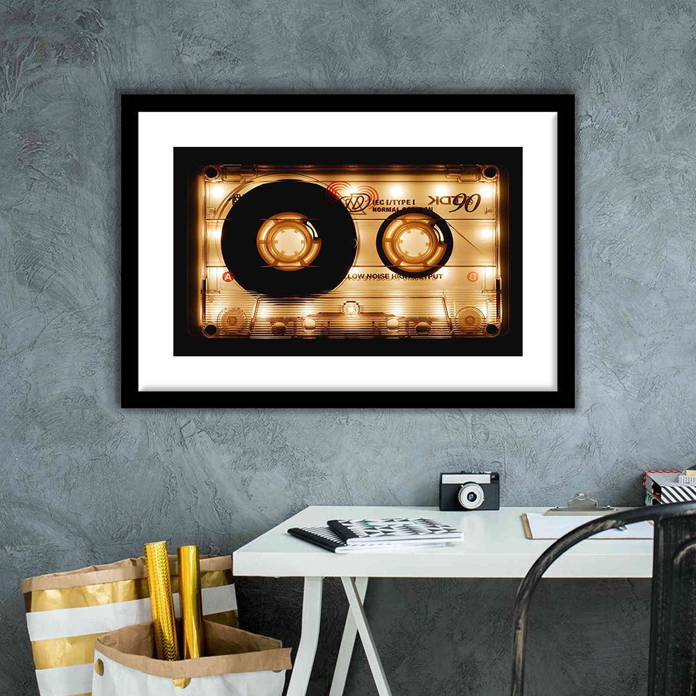 Audio Cassette Art Print, Popular Wall Decor, Ready To Hang Gift, Framed Art Print White Border