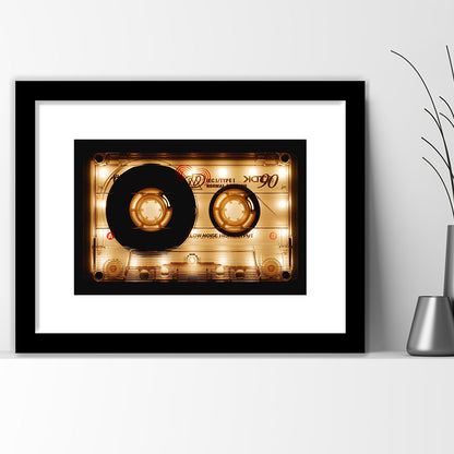 Audio Cassette Art Print, Popular Wall Decor, Ready To Hang Gift, Framed Art Print White Border