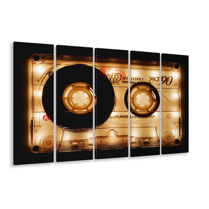 Audio Cassette Canvas Print, Popular Wall Decor, Ready to Hang Gift, 5 Piece B Extra Large Cavas Print Wall Art Decor