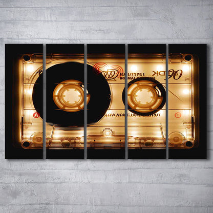 Audio Cassette Canvas Print, Popular Wall Decor, Ready to Hang Gift, 5 Piece B Extra Large Cavas Print Wall Art Decor