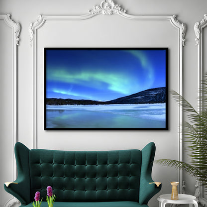 Aurora Borealis Tennevik Lake Troms Norway LargeArt Prints, Framed Art Print, Picture Framed