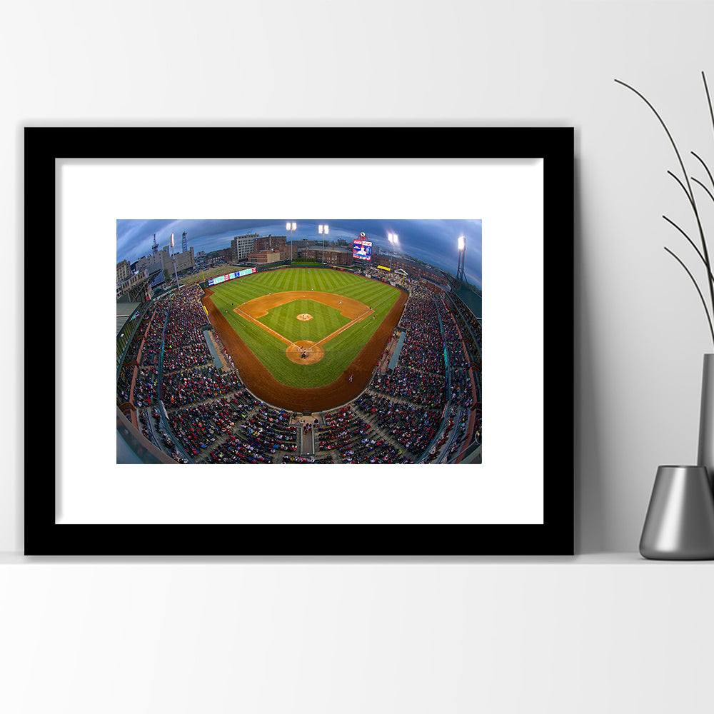 AutoZone Park, Stadium Canvas, Sport Art, Gift for him, White Border Framed Art Print Wall Decor