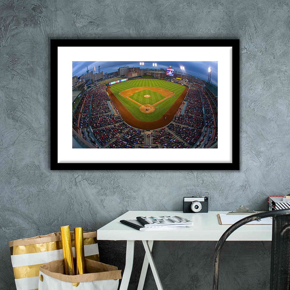 AutoZone Park, Stadium Canvas, Sport Art, Gift for him, White Border Framed Art Print Wall Decor