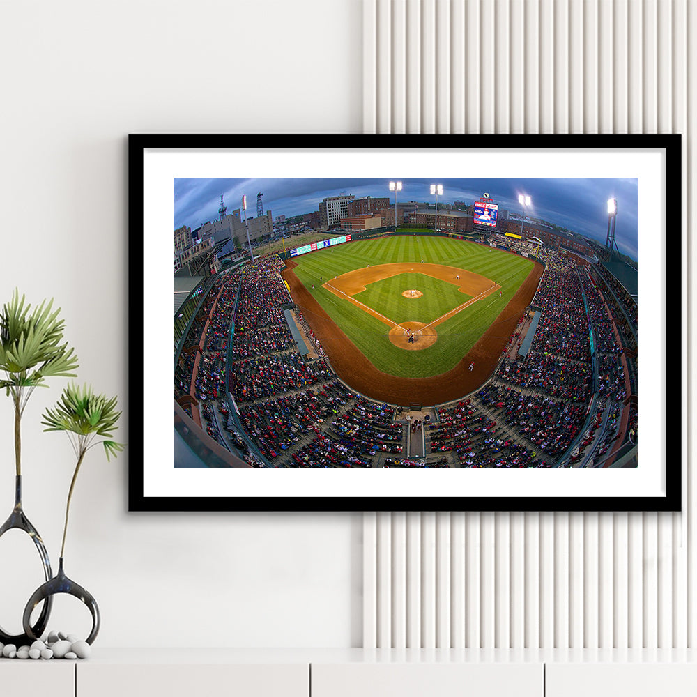 AutoZone Park, Stadium Canvas, Sport Art, Gift for him, White Border Framed Art Print Wall Decor