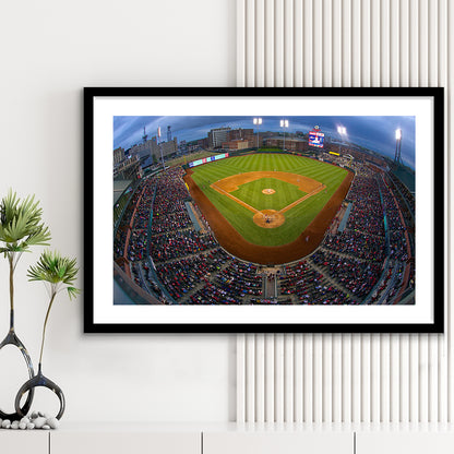 AutoZone Park, Stadium Canvas, Sport Art, Gift for him, White Border Framed Art Print Wall Decor